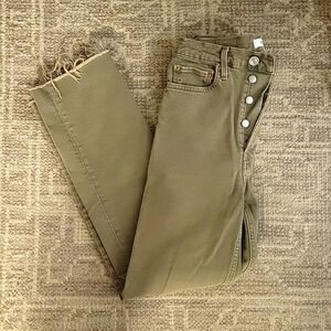 Re/Done Khaki Straight Leg Jeans